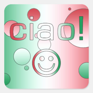 Adesivo Quadrado Presentes Italianos: Alô / Rosto Ciao