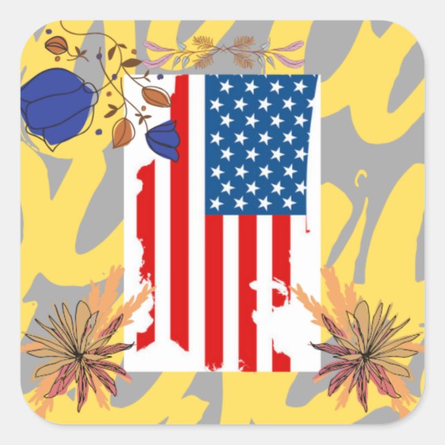 Adesivo Quadrado President day of America (Frente)