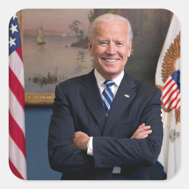 Adesivo Quadrado Presidente americano Joe Biden como Senador (Frente)