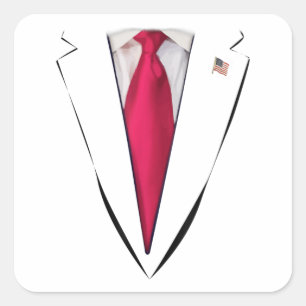 Adesivo Quadrado Presidente americano Trump Suit