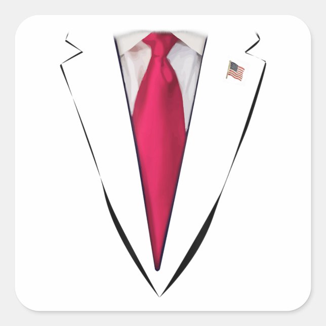 Adesivo Quadrado Presidente americano Trump Suit (Frente)