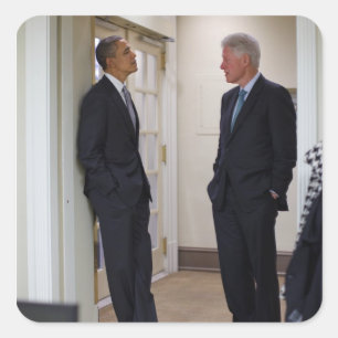 Adesivo Quadrado Presidente Barack Obama e Bill Clinton