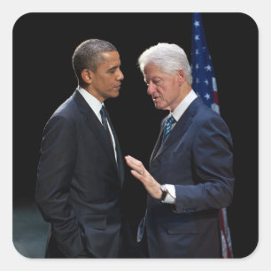Adesivo Quadrado Presidente Barack Obama e Bill Clinton