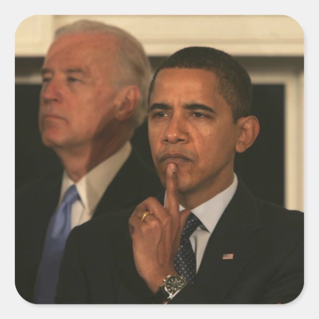 Adesivo Quadrado Presidente Barack Obama e Vice-Presidente (Frente)