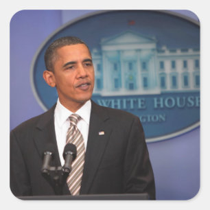 Adesivo Quadrado Presidente Barack Obama faz um anúncio