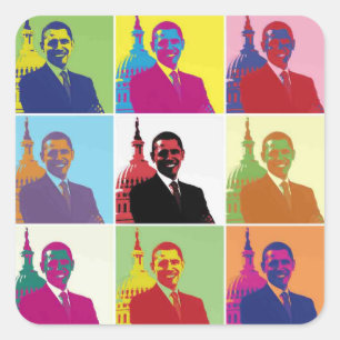 Adesivo Quadrado Presidente Obama Pop Art