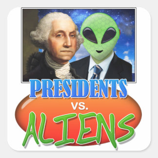 Adesivo Quadrado Presidentes vs. Aliens