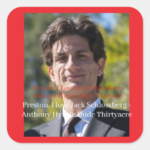 Adesivo Quadrado Preston, eu amo Jack Schlossberg
