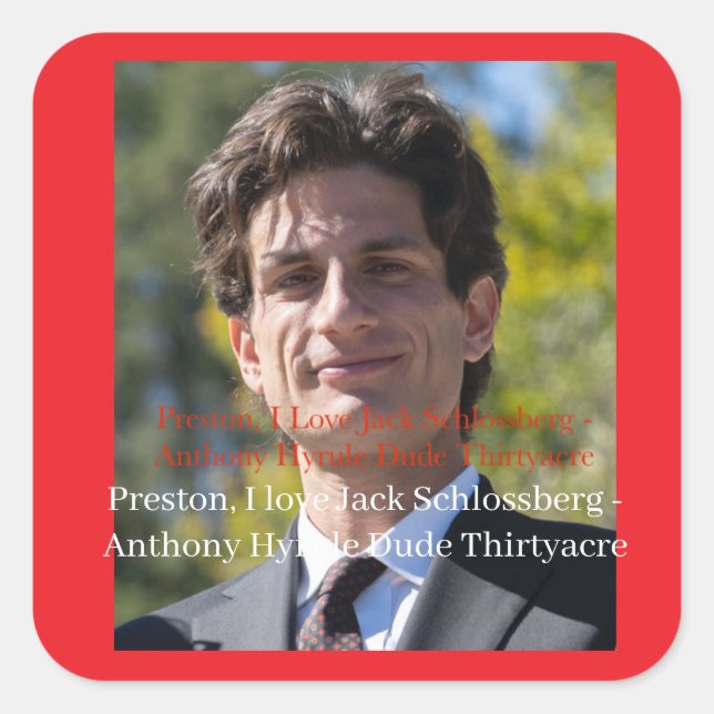 Adesivo Quadrado Preston, eu amo Jack Schlossberg (Frente)