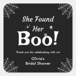 Adesivo Quadrado Preta Ela Encontrou Seu Amor Halloween Chá de Noiv