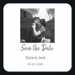 Adesivo Quadrado PRETO BRANCO salvar a data adicionar QR nome data<br><div class="desc">Design para casal amor</div>