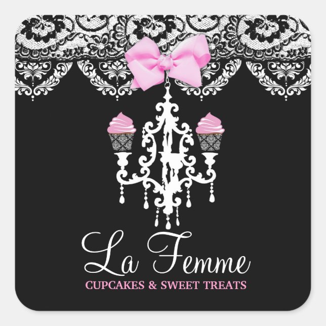 Adesivo Quadrado Preto de 311 bolos de Femme do La (Frente)