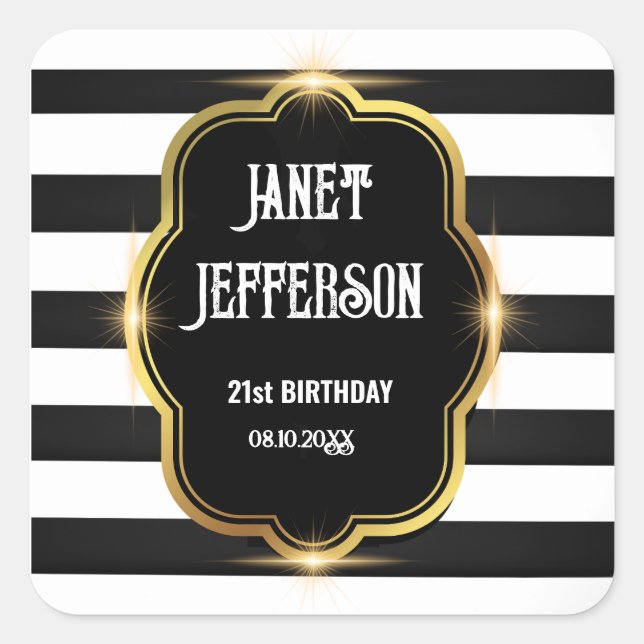 Adesivo Quadrado Preto e Branco (Frente)