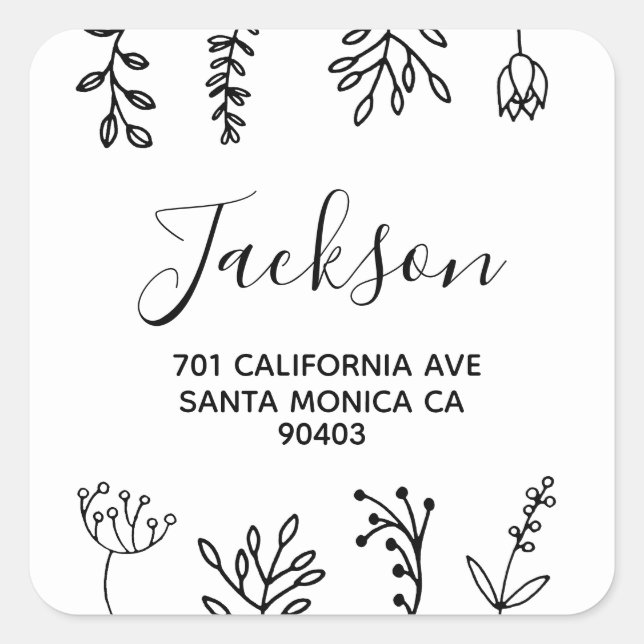 Adesivo Quadrado preto e branco (Frente)