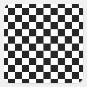 Adesivo Quadrado Preto e branco Checkered