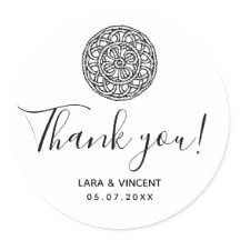 Preto e branco Obrigado estilo macrame