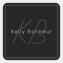 Preto e Cinza modernos | Nome Legal e Monograma