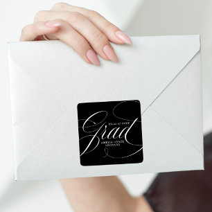 Adesivo Quadrado Preto Graduação de Eloquência