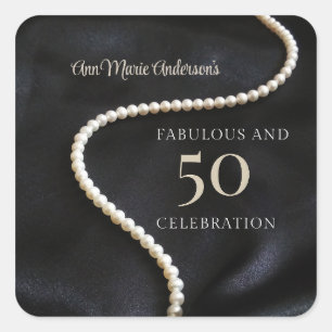Adesivo Quadrado Preto Personalizado 50 e Fabuloso