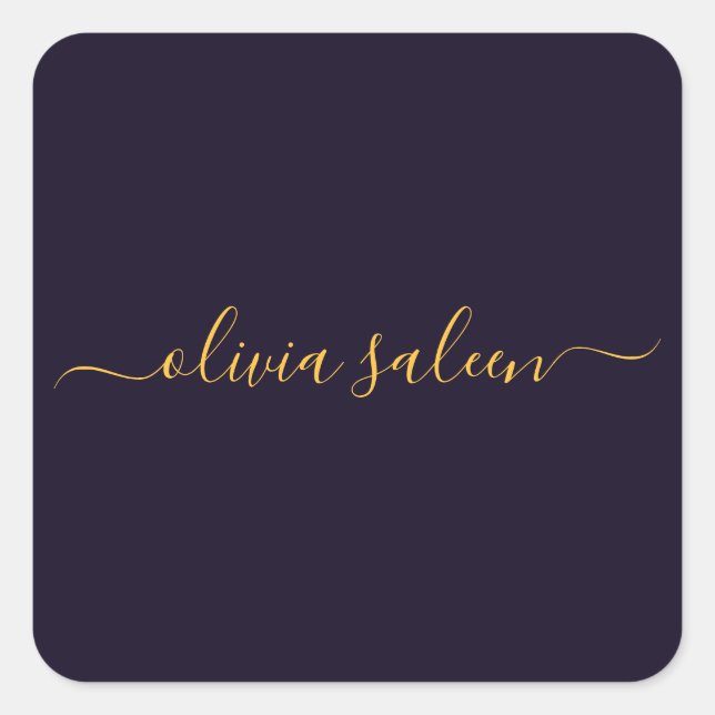 Adesivo Quadrado Preto-preto branco personalizado (Frente)