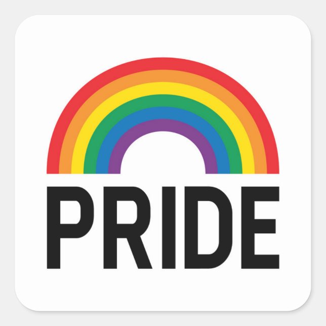 Adesivo Quadrado Pride Rainbow (Frente)