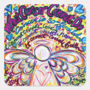 Adesivo Quadrado Primavera Angel Que Cancer Não Consegue Fazer Poem