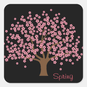 Adesivo Quadrado Primavera Blossom Tree Sticker