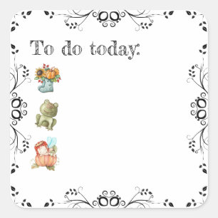 Adesivo Quadrado Primavera Bullet Diário ou Planner Square Sticker