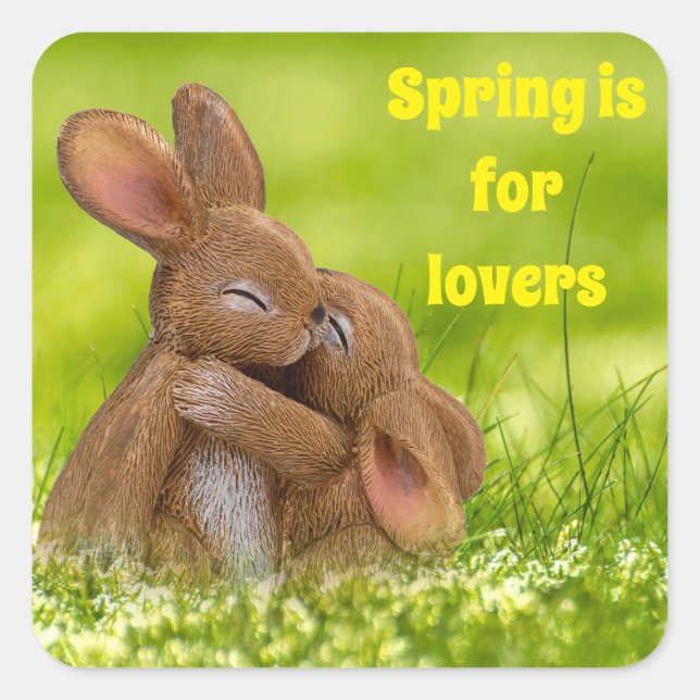 Adesivo Quadrado Primavera Bunny Lovers (Frente)