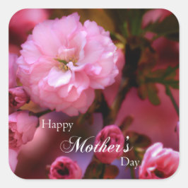 Adesivo Quadrado Primavera de feliz dia de as mães - Flores de cere