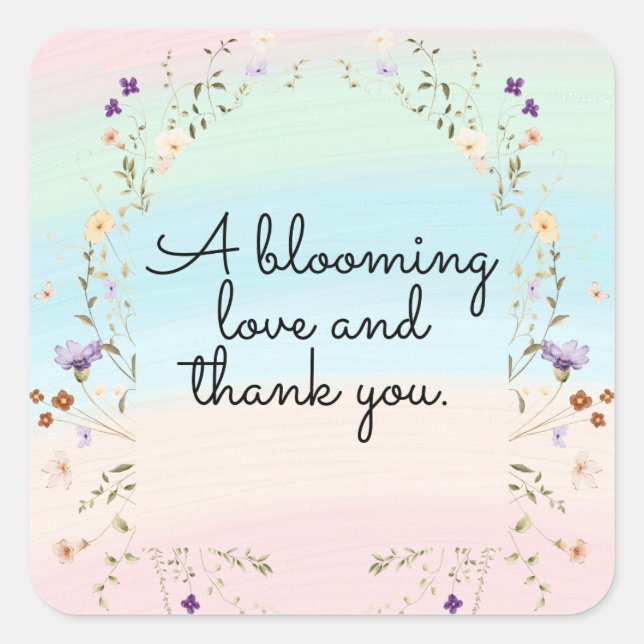 Adesivo Quadrado Primavera Floral Stickers (Frente)