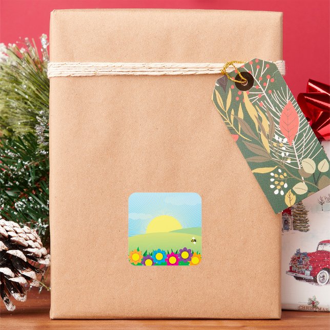 Adesivo Quadrado Primavera Meadow (Criador carregado)