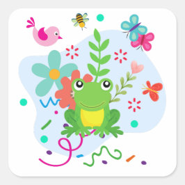 Adesivo Quadrado Primavera no Jardim