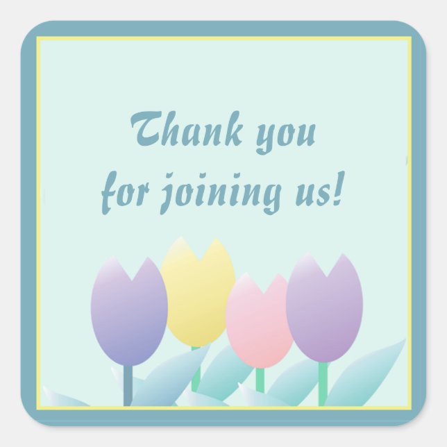 Adesivo Quadrado Primavera - Vinheta do Partido das Tulipas de Cort (Frente)