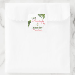 Adesivo Quadrado Primaveras Palm Última Festa de solteira Flamingle