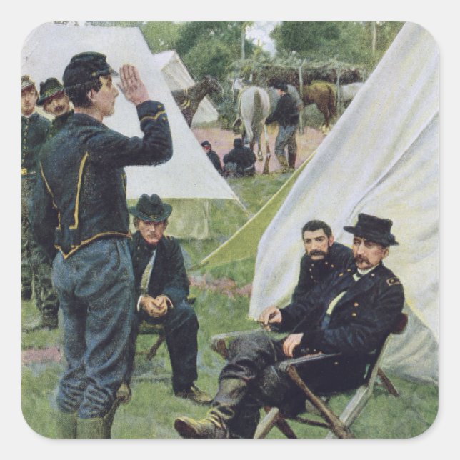 Adesivo Quadrado Primeira entrevista com Sheridans em Rowand (Frente)