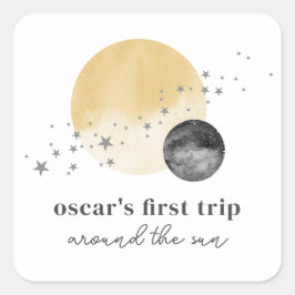 Adesivo Quadrado Primeira Viagem Da cinza Em Torno Do Sol