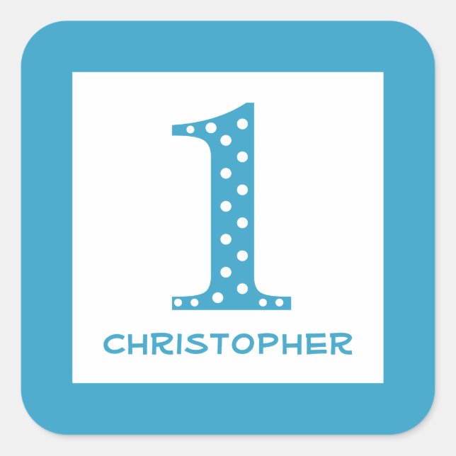 Adesivo Quadrado Primeiro aniversario (Frente)