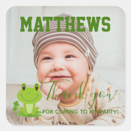 Adesivo Quadrado primeiro aniversario sapo Obrigado Fotografia Fest