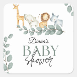 Adesivo Quadrado primeiro aniversario selvagem um, jovem selvagem t