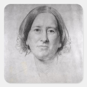 Adesivo Quadrado Primeiro Estudo para o Retrato de George Eliot