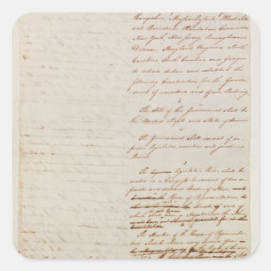 Adesivo Quadrado Primeiro projeto de Constituição dos EUA