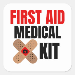 Adesivo Quadrado Primeiros socorros e emergência