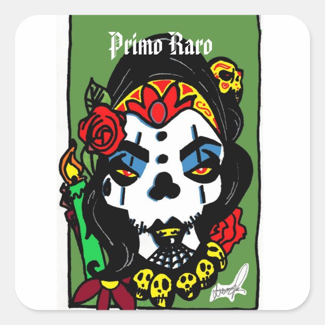 Adesivo Quadrado Primo Raro espanhol Kousin Freaky (Frente)