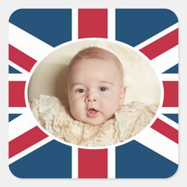 Adesivo Quadrado Prince George - William & Kate (Frente)