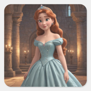 Adesivo Quadrado Princesa bonito