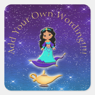 Adesivo Quadrado Princesa das Noites Árabes Genie Magical Stickers
