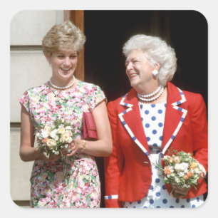 Adesivo Quadrado Princesa Diana-Barbara Bush