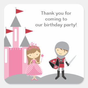 Adesivo Quadrado Princesa e Knight Stickers
