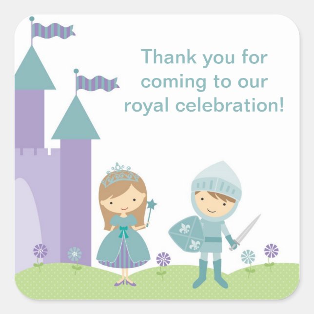 Adesivo Quadrado Princesa e Knight Stickers (Frente)